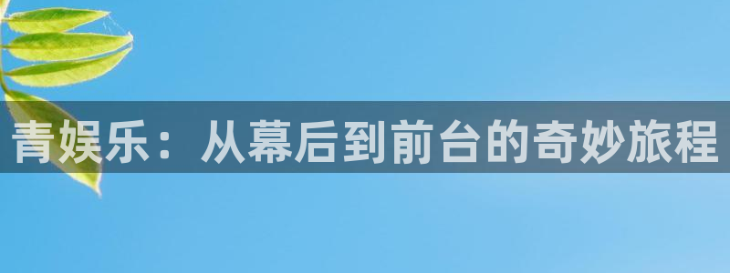 富邦娱乐：青娱乐：从幕后到前台的奇妙旅程